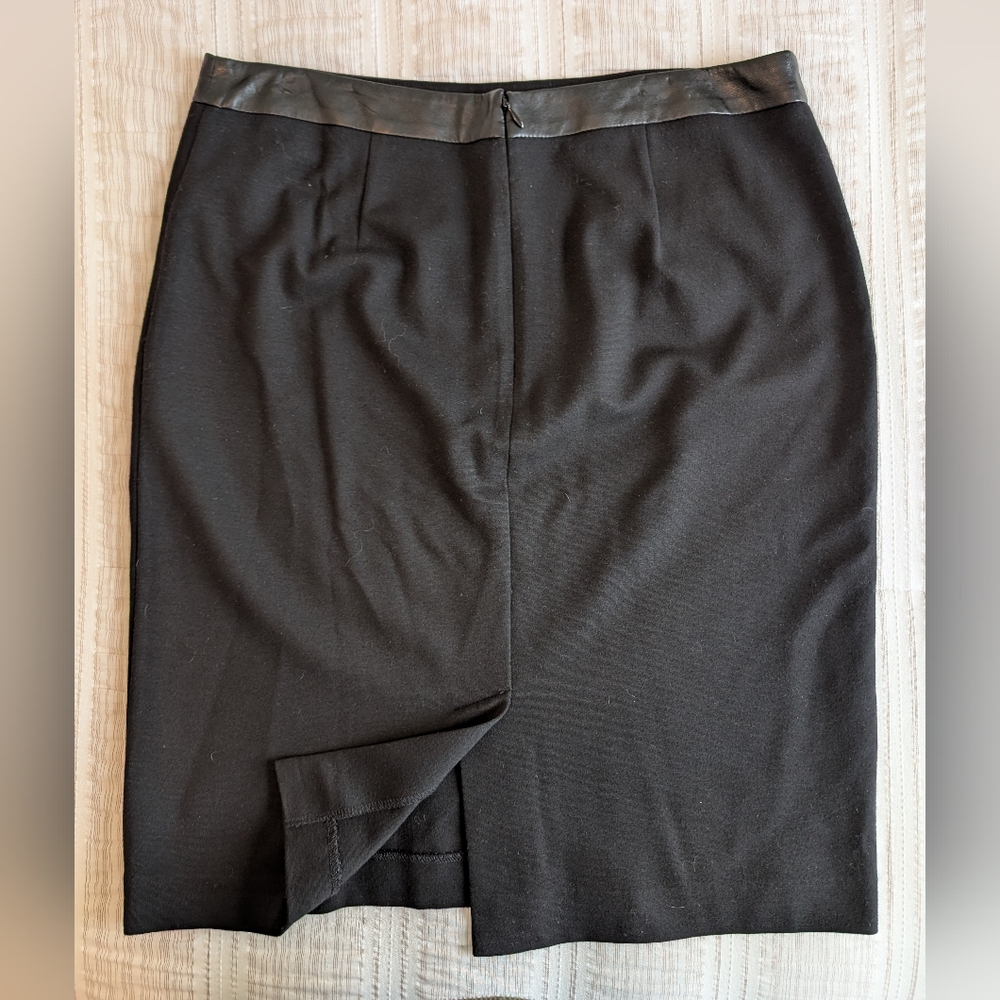 Talbots Black Pencil Skirt with Faux Leather Accents - Picture 3 of 6